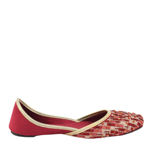 Maroon Embellished Khussa for Women