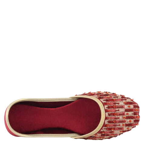 Maroon Embellished Khussa for Women
