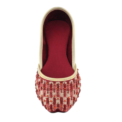 Maroon Embellished Khussa for Women