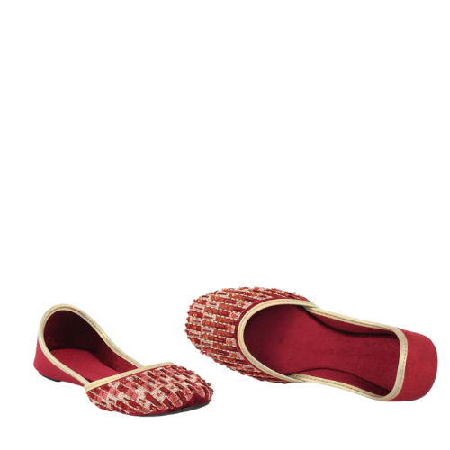 Maroon Embellished Khussa for Women