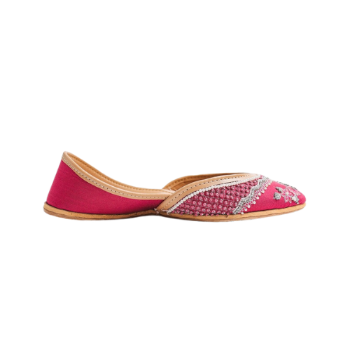 Pink Embroidered Traditional Khussa for Women